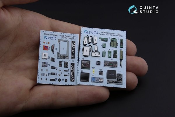 Quinta Studio QD35022 KAMAZ K-4386 Typhoon VDV family 3D-Printed &amp; coloured Interior on decal paper (for RPG-model kit) 1/35
