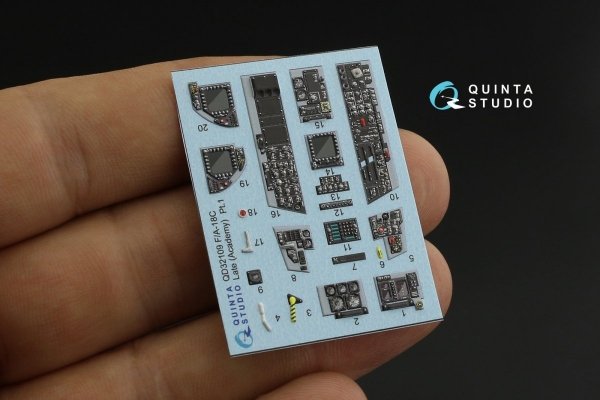 Quinta Studio QDS-32109 F/A-18C Late 3D-Printed &amp; coloured Interior on decal paper (Academy) (Small version) 1/32