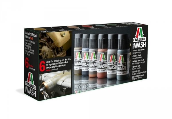 Italeri 448AP ACRYLIC MODEL WASH SET (6 bottles 20ml)