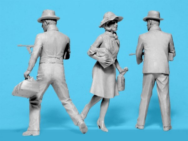 ICM 24054 Gangsters (3 figures - 2 male, 1 female) 1/24