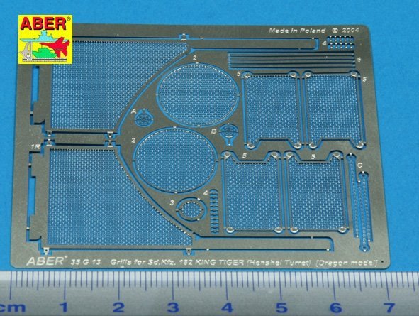 Aber 35G13 Grilles for german tank Sd.Kfz.182 King Tiger (Henshel Turret) (1:35)
