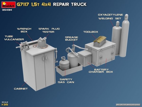 MiniArt 35494 G7117 1,5T 4x4 Repair Truck 1/35