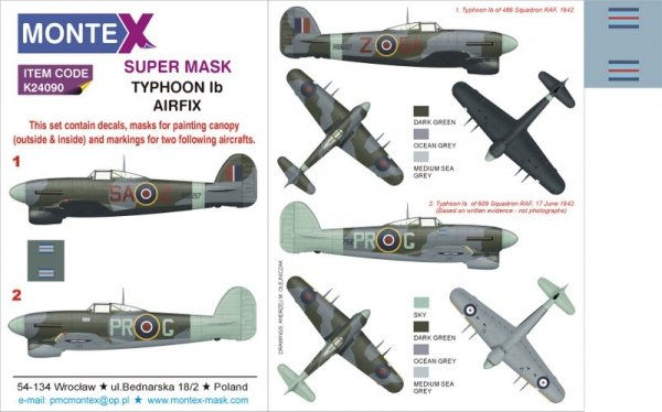 Montex K24090 TYPHOON Ib (CAR DOOR) for AIRFIX 1/24