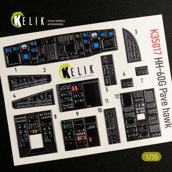 KELIK K35017 HH-60G PAVE HAWK INTERIOR 3D DECALS FOR KITTY HAWK KIT 1/35