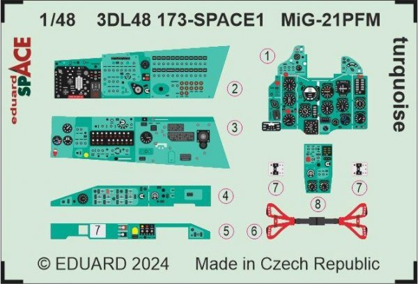 Eduard 3DL48173 MiG-21PFM turquoise SPACE EDUARD 1/48
