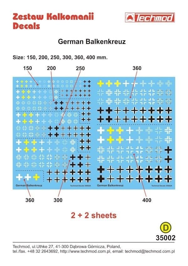 Techmod 35002 German Balkenkreuz (1:35)