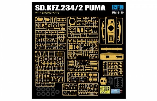 Rye Field Model 5110 Sd.Kfz.234/2 Puma with engine parts 1/35