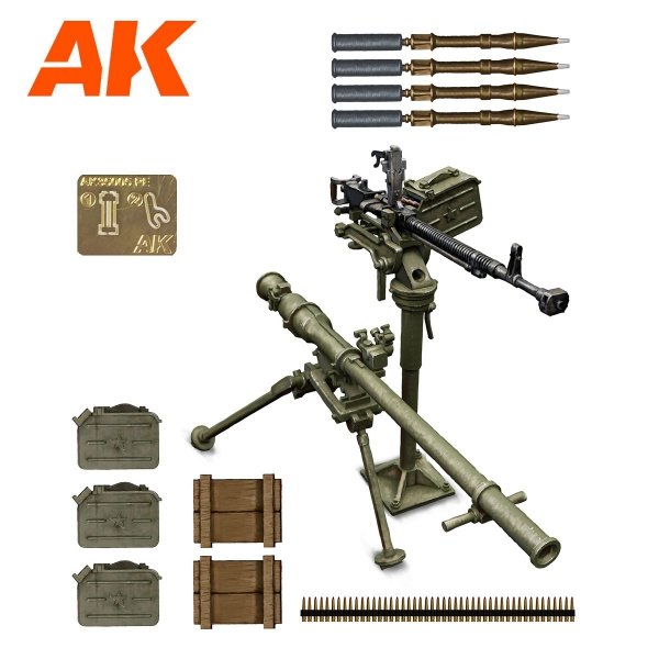 AK Interactive AK35005 INFANTRY SUPPORT WEAPONS DSHKM &amp; SPG-9 1/35