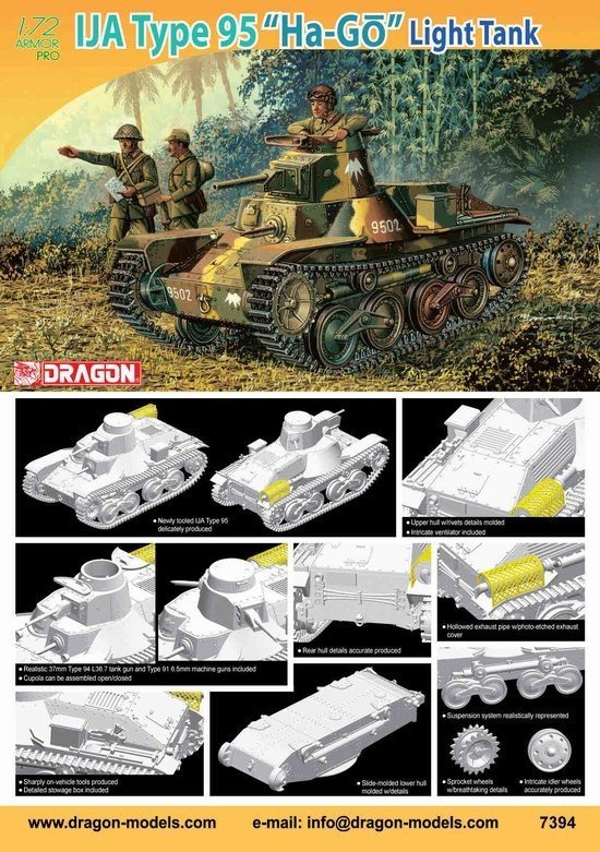 Dragon 7394 IJA Type 95 Ha-G 333, Light Tank (1:72)