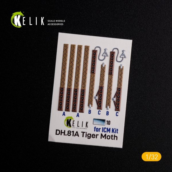KELIK K32021 DH.81A Tiger Moth - Interior 3D Decal for ICM kit 1/32