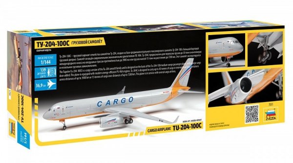 Zvezda 7031 Cargo airplane TU-204-100C 1/144