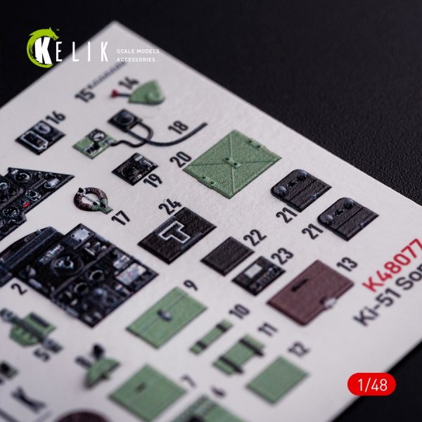 KELIK K48077 Ki-51 Sonia interior 3D decals for WingsyKits kit 1/48