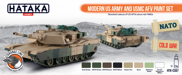 Hataka HTK-CS67 ORANGE LINE – Modern US Army and USMC AFV paint set 8x17ml