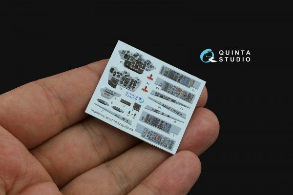 Quinta Studio QD+72178 Su-27UB 3D-Printed &amp; coloured Interior on decal paper (Trumpeter) (with 3D-printed resin part) 1/72