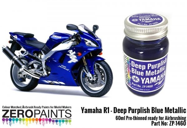 Zero Paints ZP-1460 Yamaha R1-R6 Deep Purplish Blue Metallic Paint 60ml