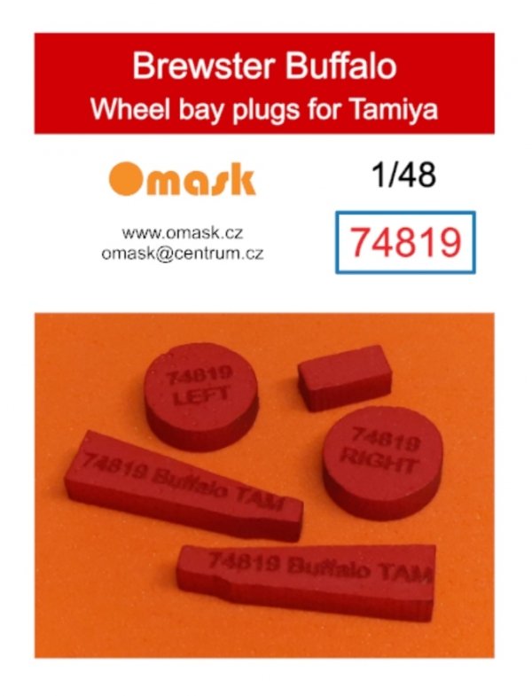 Omask 74819 Brewster Buffalo wheel bay plugs (for Tamiya) 1/48
