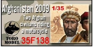 Toro 35F138 - Afganistan 2009 - Dwóch Afgańczyków na motocyklu Dwie figurki do zestawu TAMIYA 35245 1/35