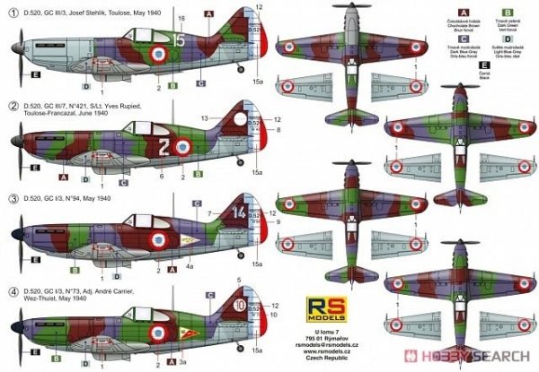RS Models 92255 Dewoitine D.520 1/72