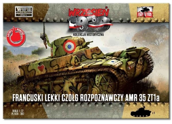 First To Fight PL097 Francuski lekki czołg rozpoznawczy AMR 35 ZT1a 1/72