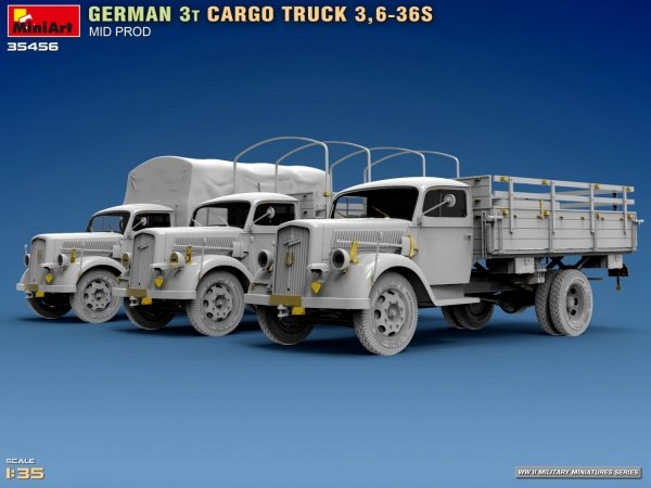 Miniart 35456 GERMAN 3T CARGO TRUCK 3,6-36S MID PROD 1/35
