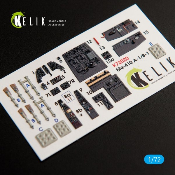 Kelik K72020 Me-410 A-1/B-1 interior 3D decals for Fine Molds kit (1/72)