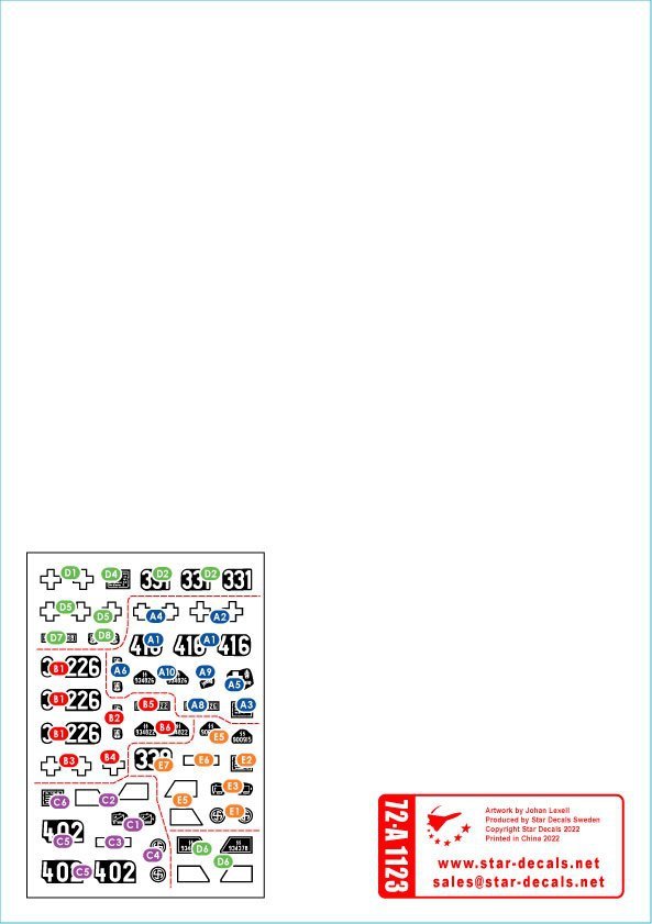 Star Decals 72-A1123 SdKfz 250 'neu' # 2 SdKfz 250/1, SdKfz 250/3 and SdKfz 250/7 - Waffen-SS markings 1/72