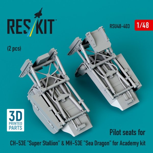 RESKIT RSU48-0403 Pilot seats for CH-53E "Super Stallion" &amp; MH-53E "Sea Dragon" for Academy kit (2 pcs) (3D printed) (1/48)