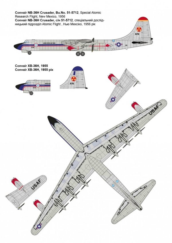 Roden 348 Convair NB/XB-36H Crusader 1/144