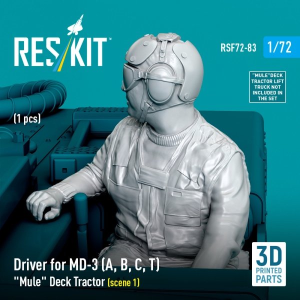 RESKIT RSF72-0083 Driver for MD-3 (A, B, C, T) "Mule" Deck Tractor (scene 1) (1 pcs) (3D Printed) 1/72