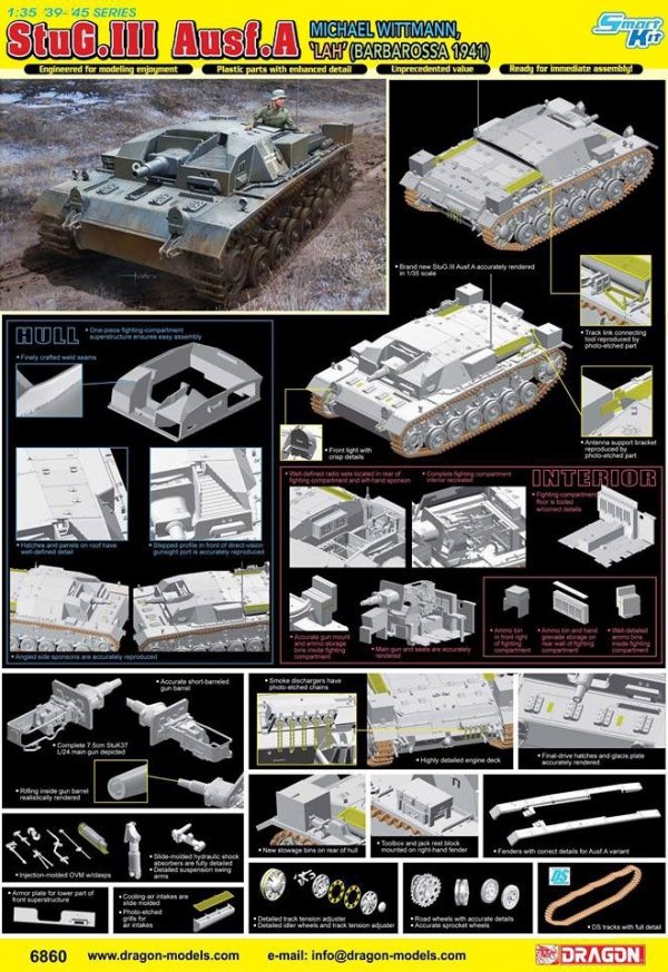 Dragon 6860 StuG.III Ausf.A MICHAEL WITTMANN LAH BARBAROSSA 1941 1/35