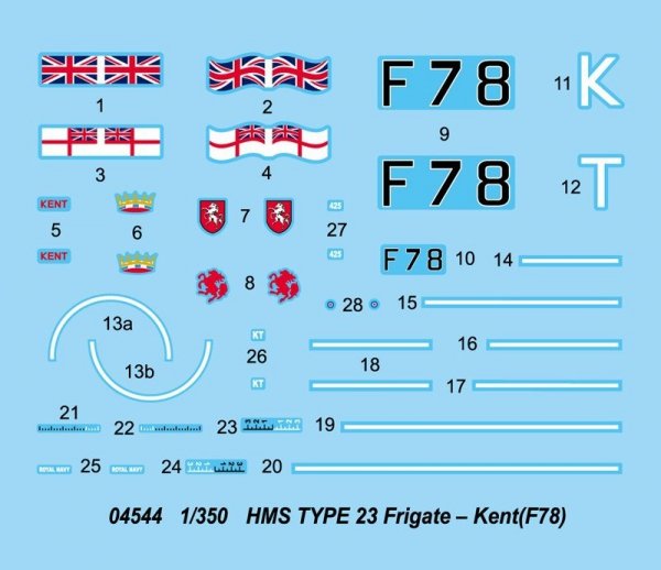Trumpeter 04544 HMS Type 23 Frigate Kent F78 (1:350)