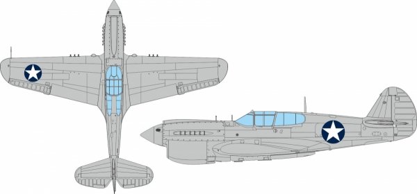 Eduard EX1120 P-40E US national insignia circular EDUARD 1/48