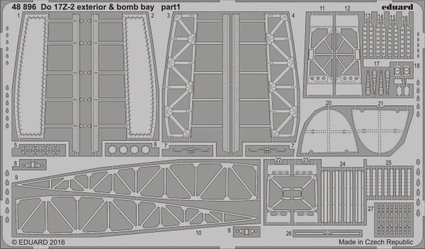 Eduard 48896 Do 17Z-2 exterior &amp; bomb bay  ICM 1/48