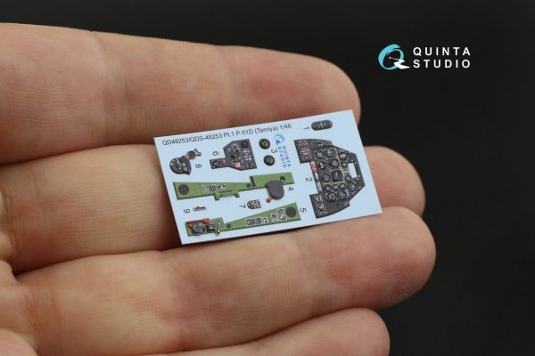 Quinta Studio QD48253 P-51D 3D-Printed &amp; coloured Interior on decal paper ( Tamiya ) 1/48