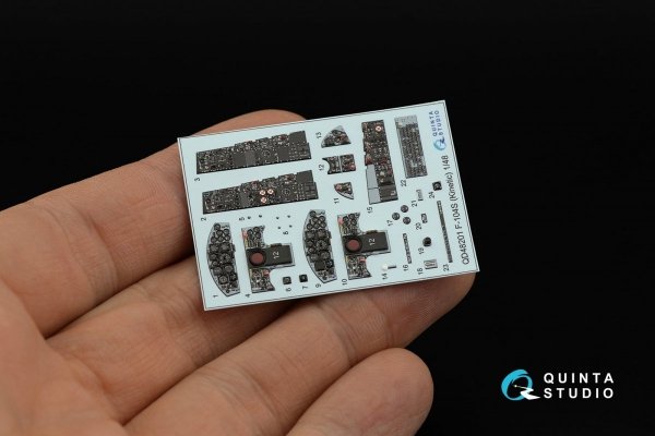 Quinta Studio QD48201 F-104S 3D-Printed &amp; coloured Interior on decal paper (Kinetic) 1/48