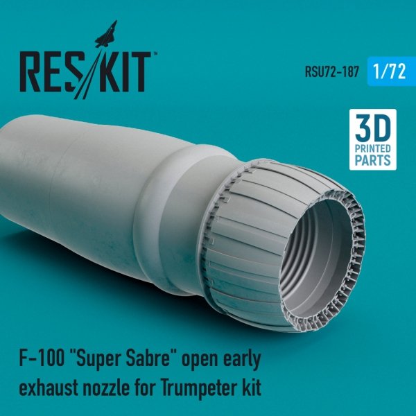 RESKIT RSU72-0187 F-100 &quot;SUPER SABRE&quot; OPEN EARLY EXHAUST NOZZLE FOR TRUMPETER KIT 1/72