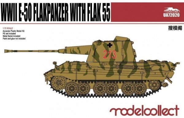 Modelcollect UA72020 German WWII E-50 Flakpanzer with Flak 55 1/72