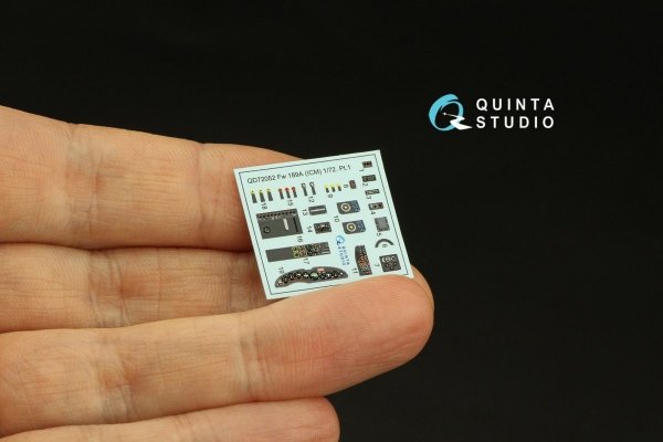 Quinta Studio QD72052 Fw 189A 3D-Printed &amp; coloured Interior on decal paper (ICM) 1/72