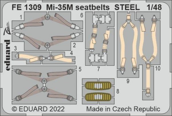 Eduard FE1309 Mi-35M seatbelts STEEL ZVEZDA 1/48