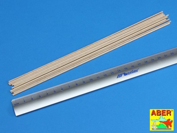 Aber WR2 Wood round rods 2,00 mm lenght 250 mm x 10 pcs.