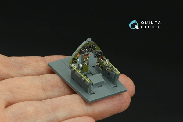 Quinta Studio QD48330 F6F-3 Hellcat 3D-Printed &amp; coloured Interior on decal paper (Eduard) 1/48