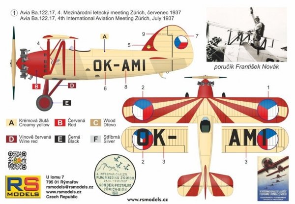 RS Models 94018 Avia Ba.122 - Zurich 1937 - Frantisek Novak 1/72