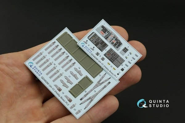 Quinta Studio QD48286 UH-1C 3D-Printed &amp; coloured Interior on decal paper (HobbyBoss) 1/48