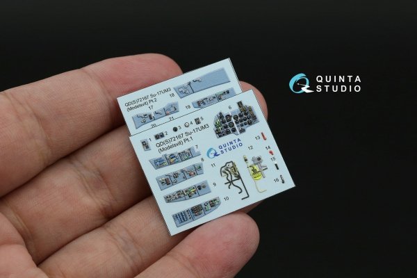 Quinta Studio QDS-72167 Su-17UM3 3D-Printed &amp; coloured Interior on decal paper (Modelsvit) (small version) 1/72