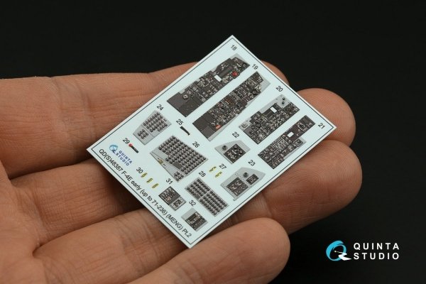 Quinta Studio QD+48387 F-4E early with slatted wing 3D-Printed &amp; coloured Interior on decal paper (Meng) (with 3D-printed resin parts) 1/48
