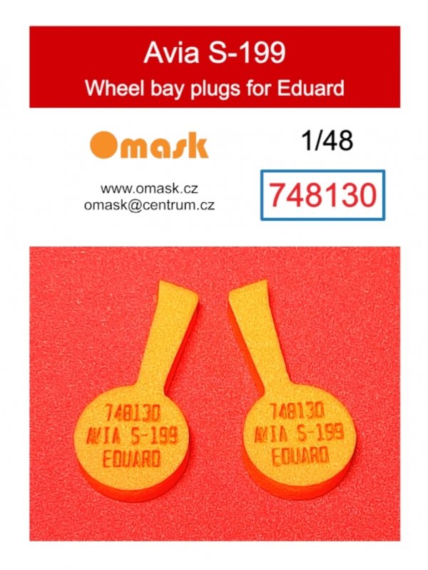 Omask 748130 Avia S-199 Wheel Bay Plugs - EVA foam plugs for wheel bays (for Eduard) 1/48 