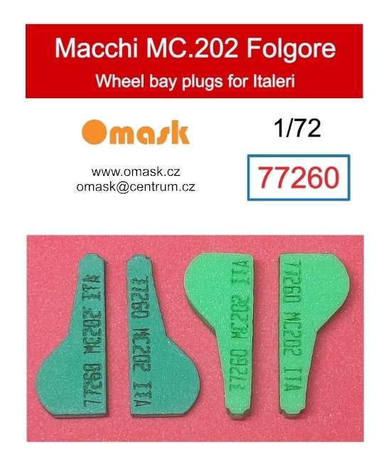 Omask 77260 Macchi MC.202 Folgore wheel bay plugs (for Italeri) EVA foam masks 1/72