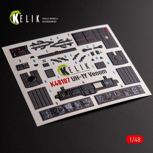 KELIK K48107 UH-1Y &quot;Venom&quot; - interior 3D decals for Zimi Model/KittyHawk kit 1/48