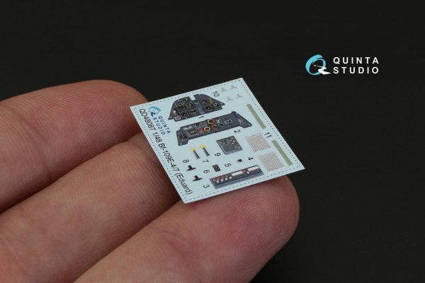 Quinta Studio QD48087 Bf 109E-4/E-7 3D-Printed &amp; coloured Interior on decal paper (for Eduard kit) 1/48