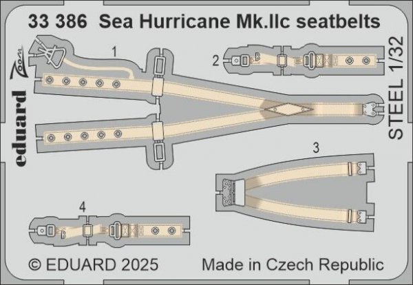 Eduard 33386 Sea Hurricane Mk.IIc seatbelts STEEL REVELL 1/32